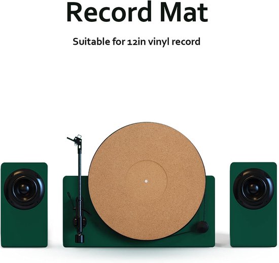 Platenmat - Slipmat Kurk - Platen Spelen - Anti Statisch - 30cm Diameter - Bruin — afbeelding 4