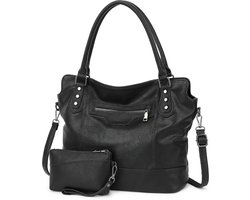 Dames Handtas - Shopper Tas - Dagelijks Gebruik - Inclusief Portemonnee - 36 x 16 x 30.5 cm - Grijs