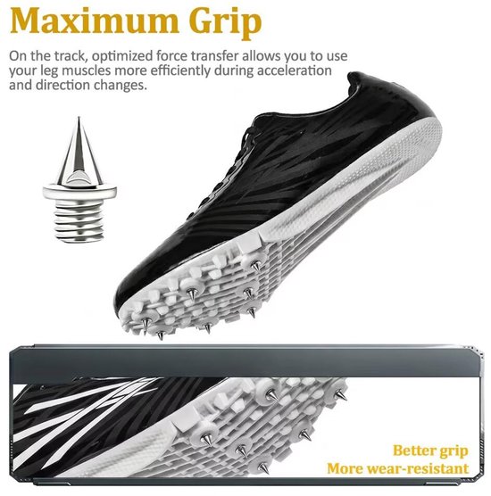 24 stuks spikes voor atletiek, 6,4 mm roestvrij staal, spike-nagels met spikesleutel, reservespikes voor spikeschoenen, geschikt voor wedstrijden, training, crosshardlopen, sprint, speerworp — afbeelding 2