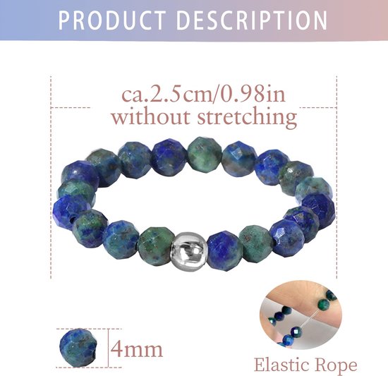 Ringen voor vrouwen 4 mm natuursteen kraal ring kralen elastische ring kralen stenen ring kristal kralen ring edelsteen parel stapelbare ring kleurrijke stretch vinger ring voor vrouwen — afbeelding 2