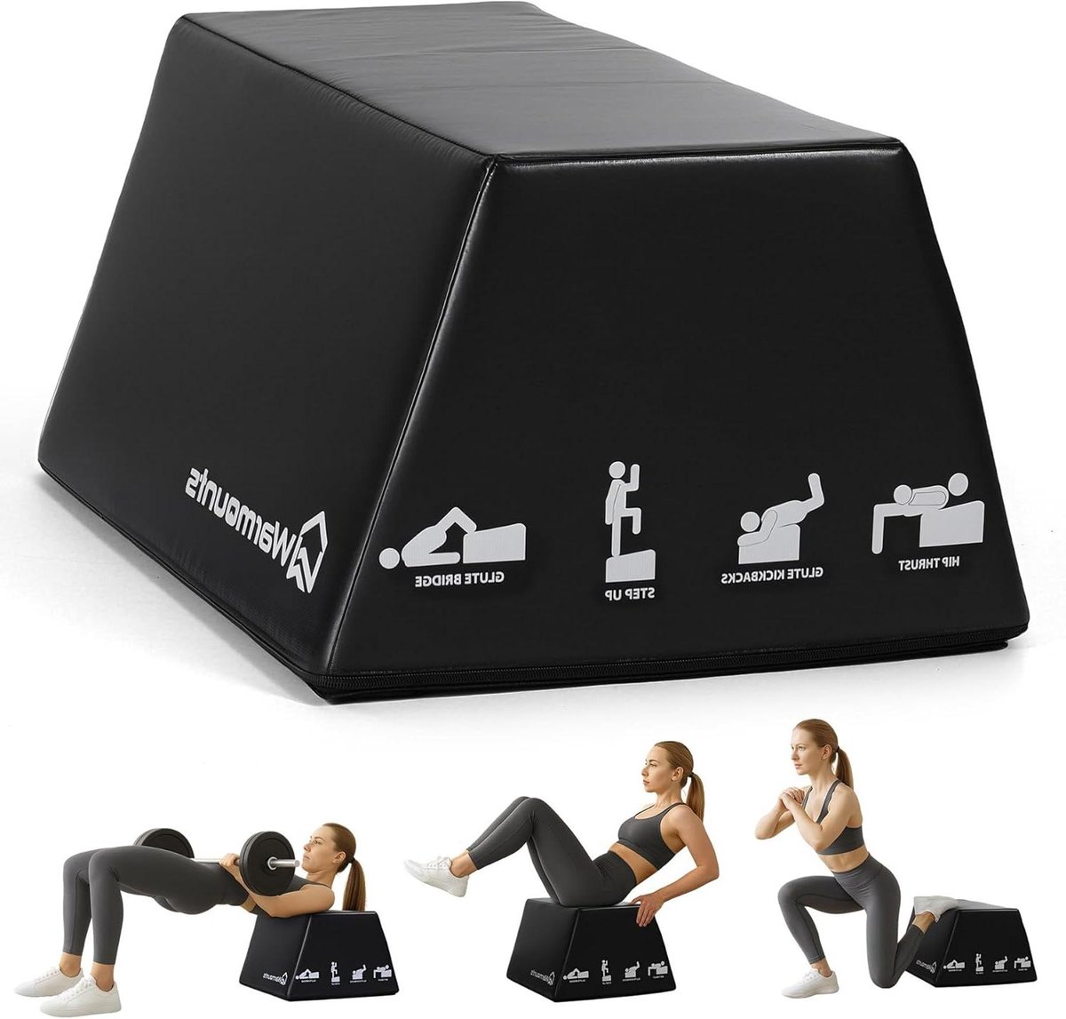 Heupbrug Bank - Glute Bridge Box - Krachttraining Billen - Antislip Basis - 317 kg Draagvermogen - Zwart