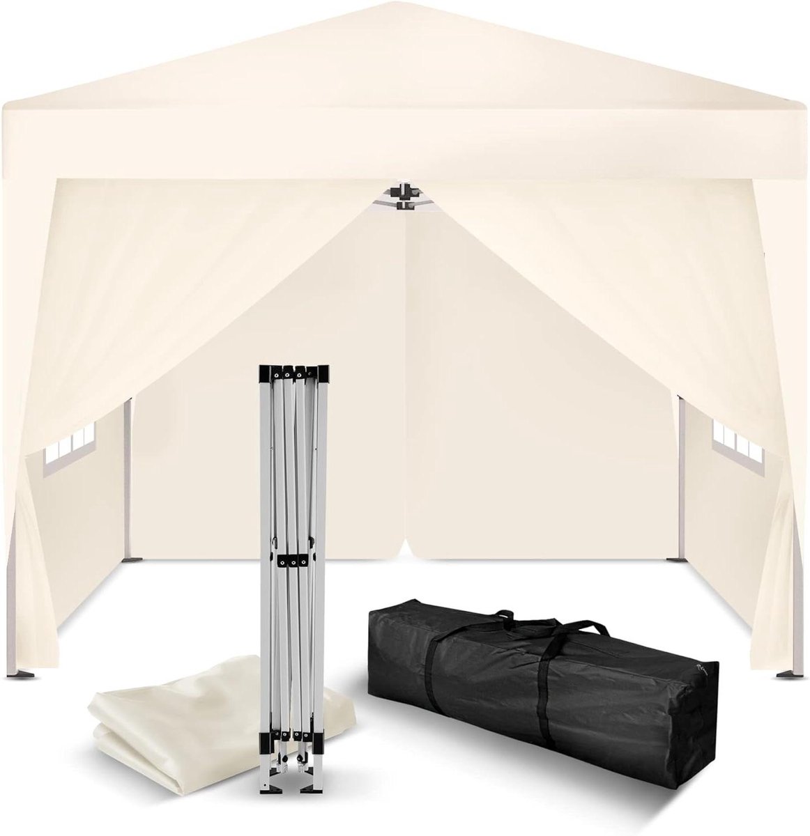Vouwbare Partytent - Pop-up Paviljoen - Buitenfeest - Waterdicht Materiaal - 3 x 3 meter - Champagne