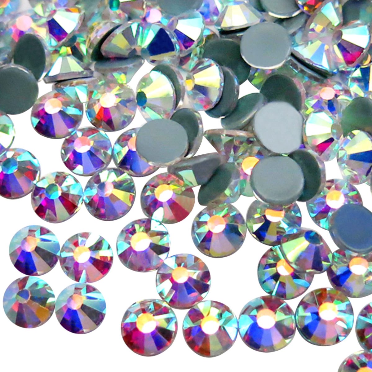 Strass-kralen met platte achterkant, 288 stuks