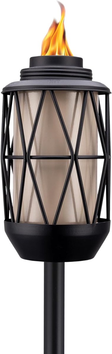 Buitenverlichting Fakkel - Tuinlamp Vlam - Sfeerverlichting Tuin - Grotere Vlam - 164 cm - Brons Zwart