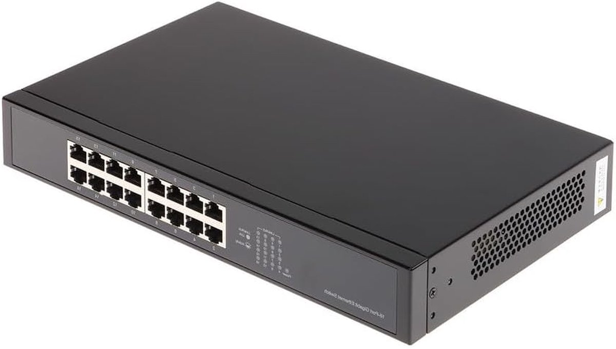 Netwerk Switch - L2 Switch - Netwerk Uitbreiding - 16 Poorten - 24 x 69 x 2.5 cm - Zwart