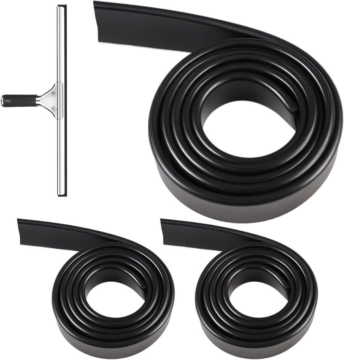 Raamwisser Rubber Vervanging - Schoonmaakrubber Strip - Glas Reinigen - Zelf Op Maat Te Knippen - 3 x 105 cm