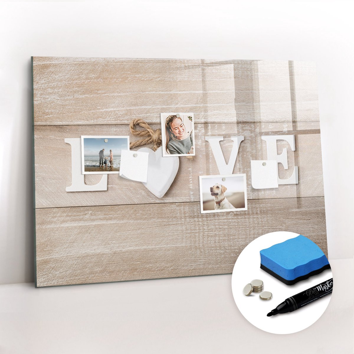 Tulup Whitebord - Romantische liefdesinscriptie - 100 x 70 cm - Veelkleurig Memo Bord - Gratis 5 Sterke Magneten + Whiteboard Marker & Wisser - Organizer Muur - Memobord Magnetisch - Organiseer Je Bureau