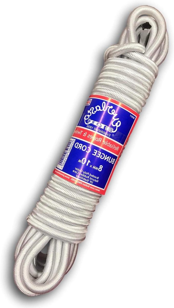 Bungee Koord - Elastisch Koord - Vastzetten van lading - Hoge treksterkte - 8 mm dik - Wit