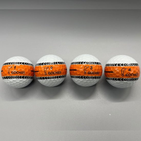 Golfballen - PU Golfballen - Golfen op de baan - 332 dimples - 20 stuks - Oranje doellijn — afbeelding 2