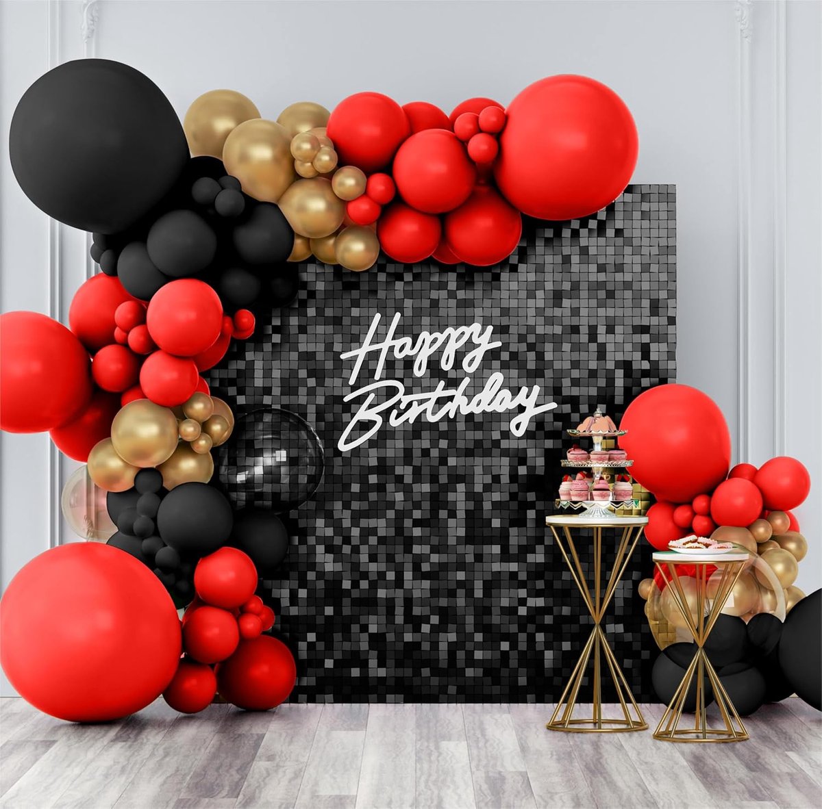 Black Sequin Decoratie voor Verjaardag Bruiloft Achtergrond Luxe Diner Welkom Backdround Shimmer Muur Achtergrond voor Video Schieten Club Sparkle Photo Booth 30cm*30cm*24pcs