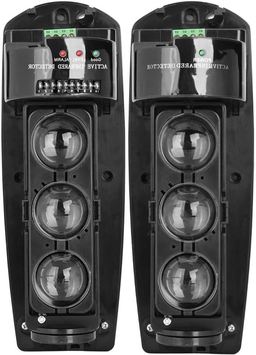 Inbraak Alarm - Beveiligingssysteem Detector - Terrein Beveiligen - Drievoudige Straal - 25 cm - Zwart