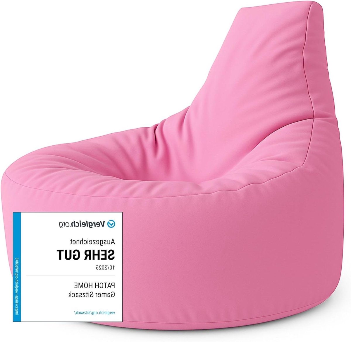Zitzak - Gamerkussen Loungekussen - Ontspannen Relaxen - Ergonomische Vorm - Ø 80 cm x 90 cm - Oudroze