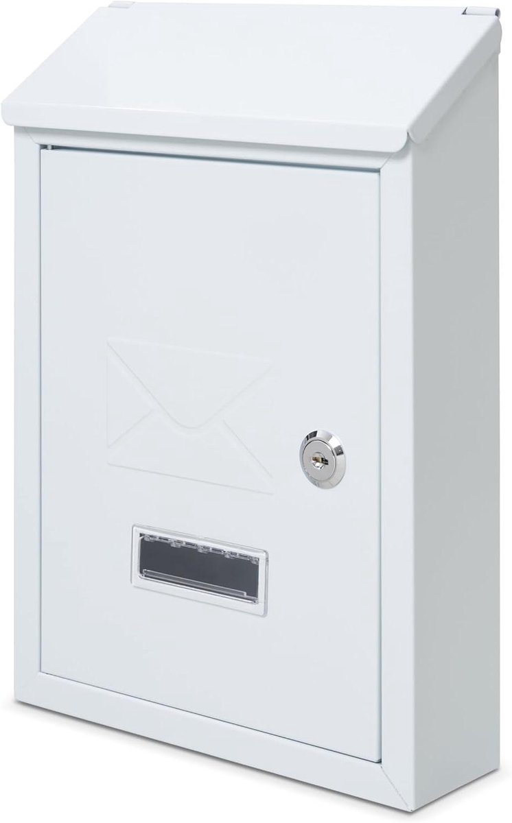 Brievenbus Muurbevestiging - Postbus Buiten - Post Ontvangen - Gegalvaniseerd Staal - 21 x 30 x 7 cm - Wit