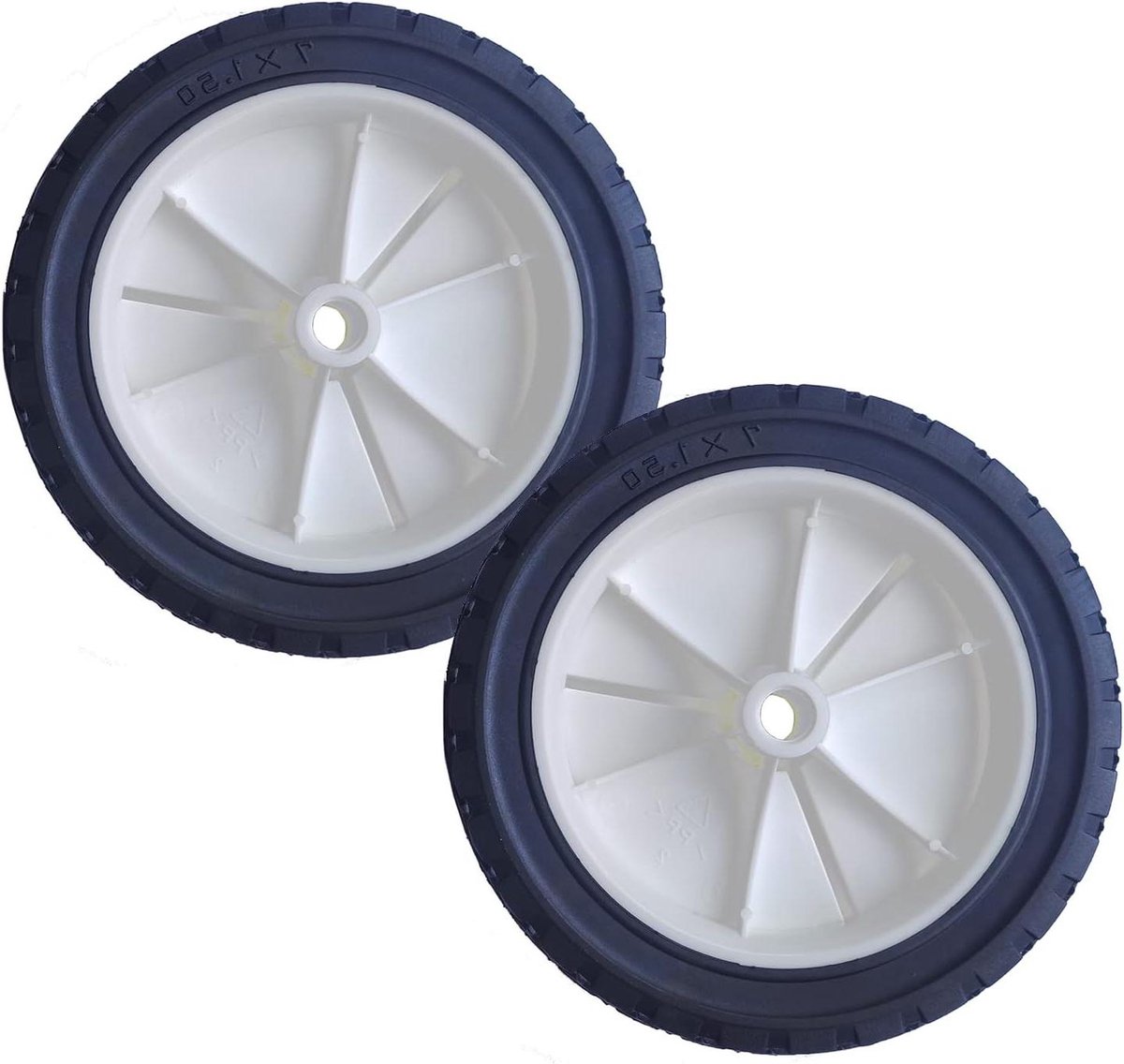 Grasmaaier Wielen - Vervangwielen Rubber - Maaier Onderhoud - Diamantprofiel Profiel - 175 mm - Zwart