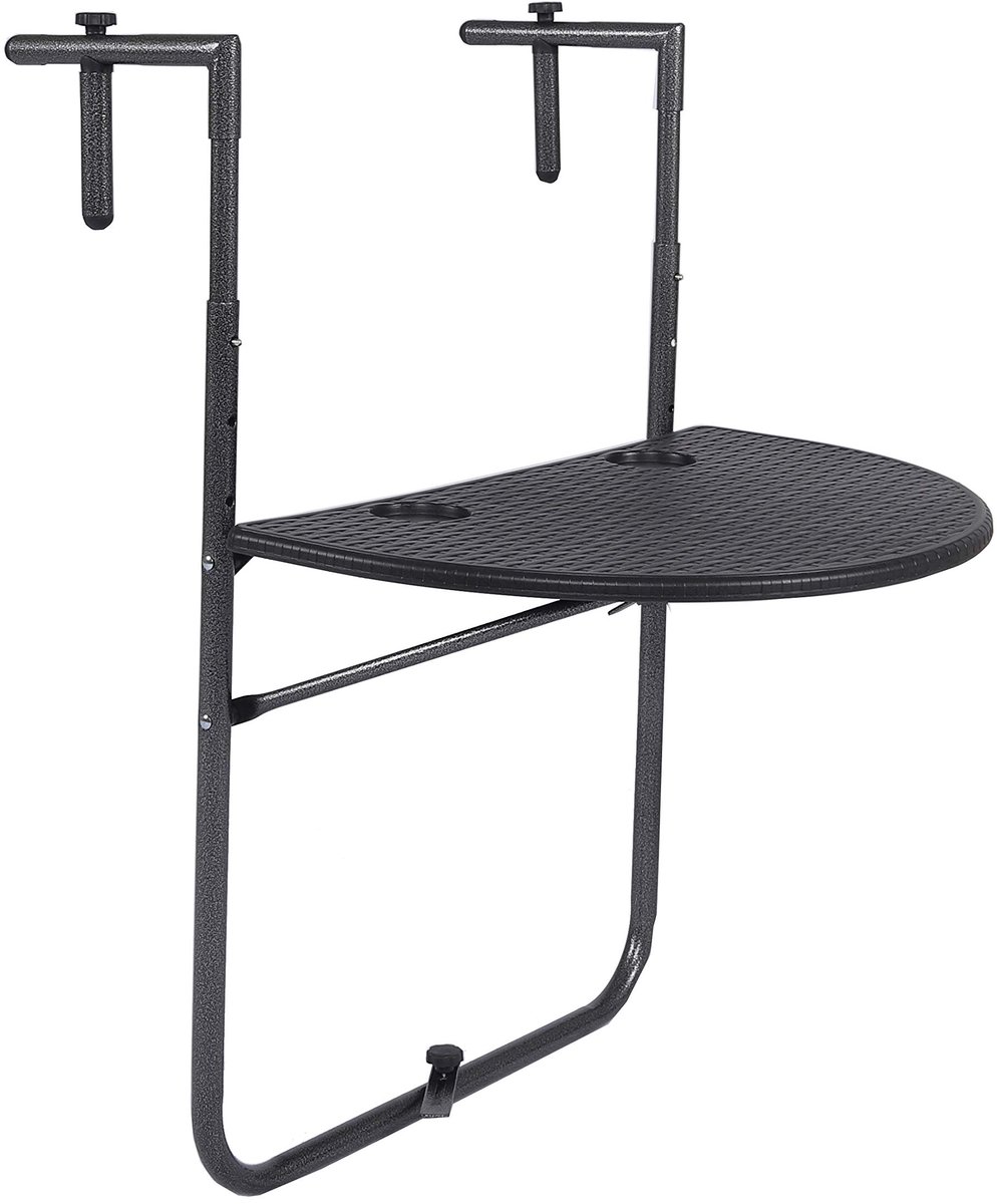 Balkon hangtafel zwart bijzettafel