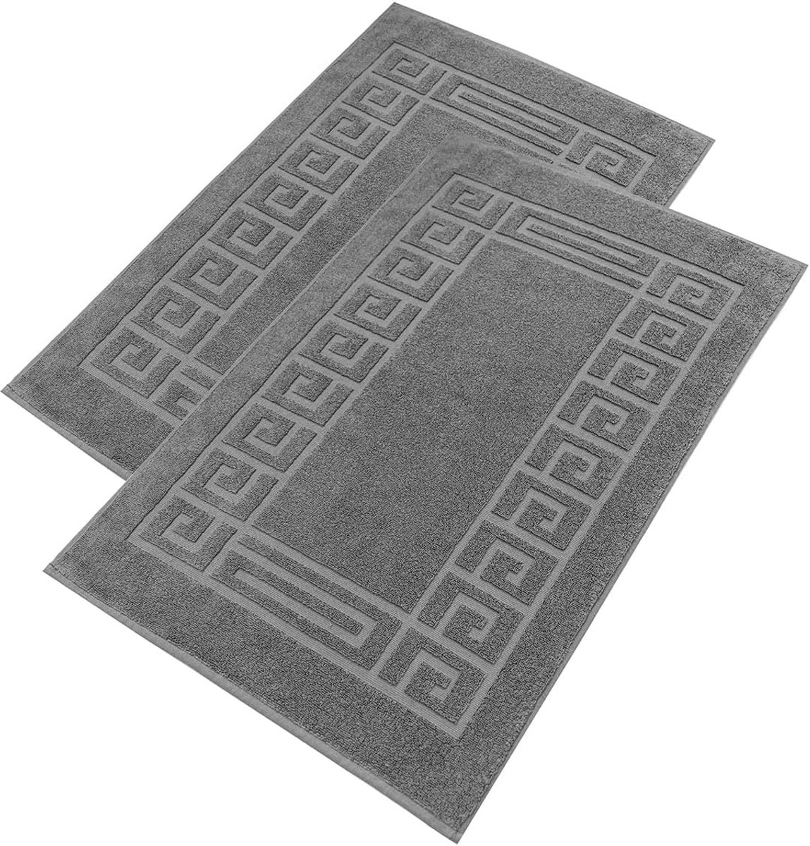 nice homeit Set met 2 badematten van 100% katoenen frottee – Hoogwaardige badvoorleggers – Extra zacht, absorberend en wasbaar in de wasmachine – Gemaakt in Italië (donkergrijs, 50 x 80 cm)