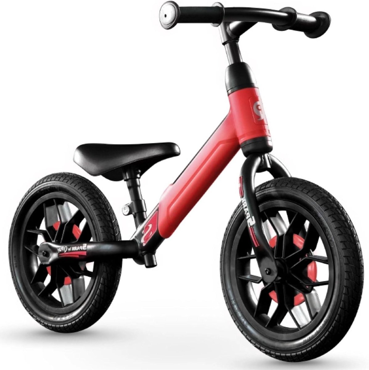 Kinderloopfiets - Loophulp baby Eerste fiets - Evenwicht Ontwikkelen - Ledverlichting in wielen - 12 inch wielen - Rood
