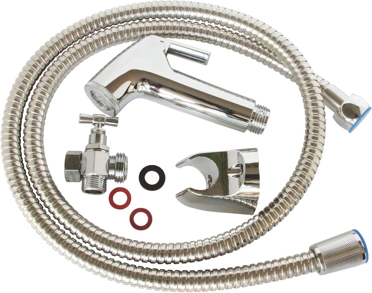 Hygiëne Douche Set - Bidet Douche - Toilet Reinigen - Complete Set - 1.2 m slang - Grijs