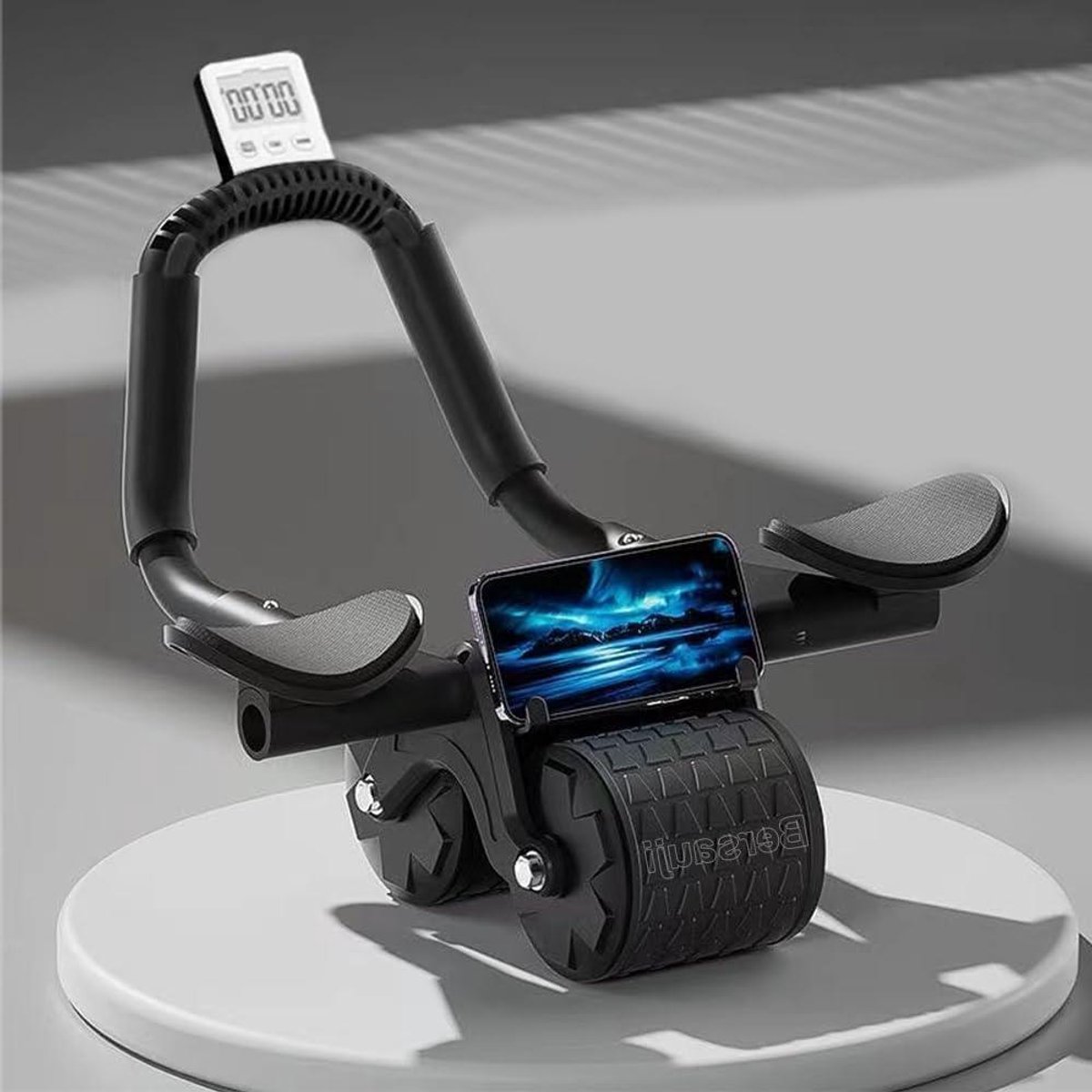 Buikspierroller - Core Trainer - Buikspieren Trainen - Automatische Rebound - 40 cm - Zwart
