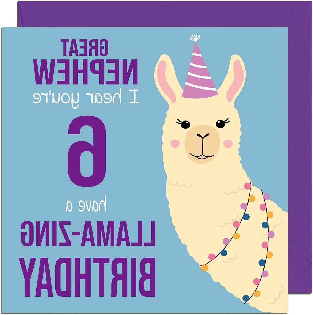 Verjaardagskaart Lama - Wenskaart Grappig - Verjaardag Vieren - Gedrukt op 350gsm Karton - 145 x 145 mm - Niet gespecificeerd