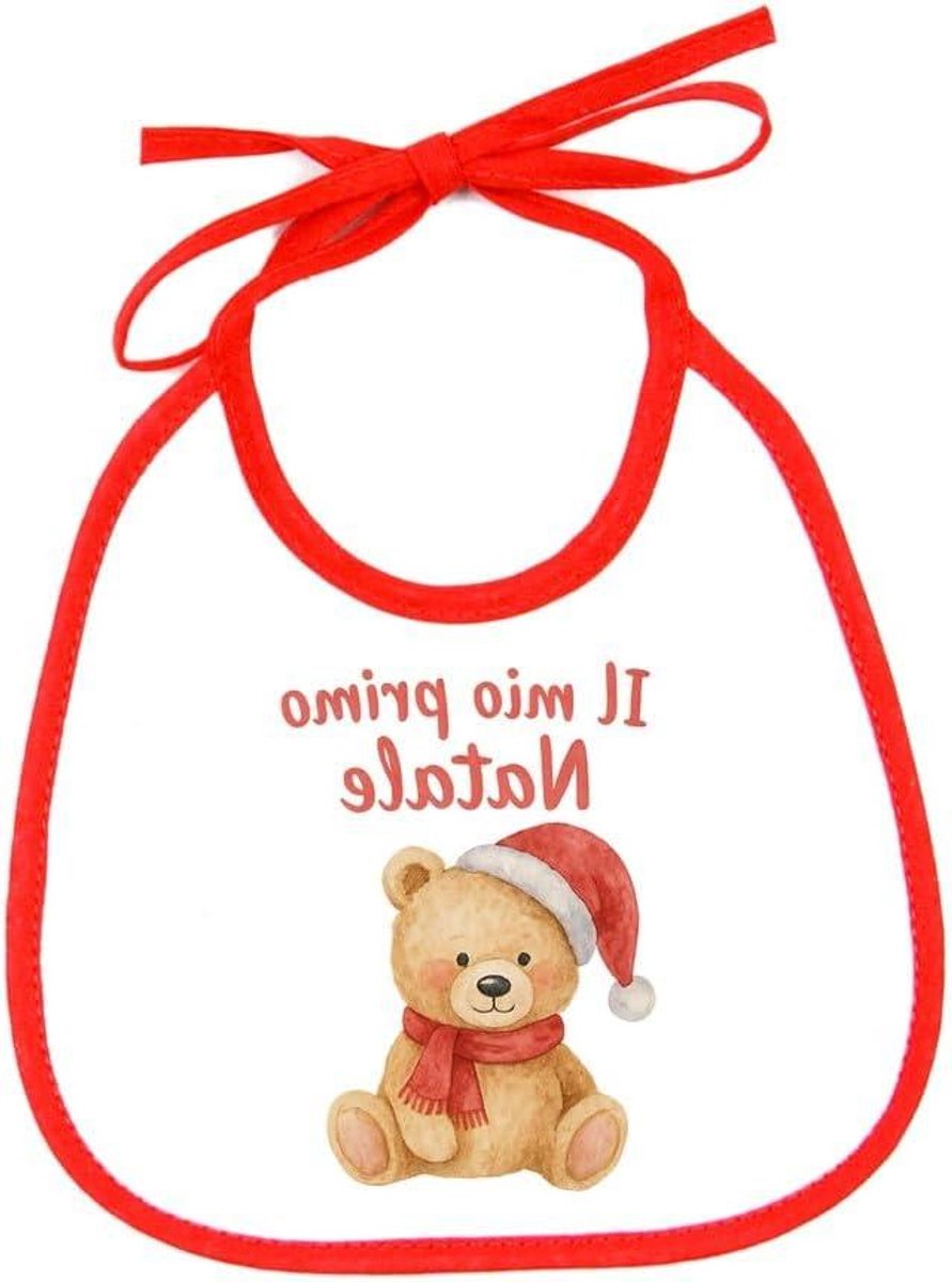 Kerstslabbetje Pasgeboren - Baby Slab - Eten en Drinken - 100% Katoen - 16 x 17 cm - Wit