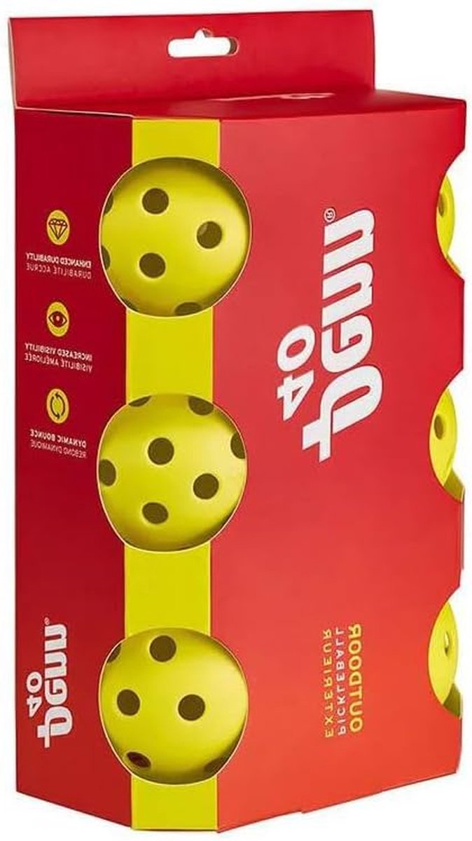 Pickleball Ballen - Buitenballen - Sport Spelen - USAPA Goedgekeurd - 6 stuks - Geel