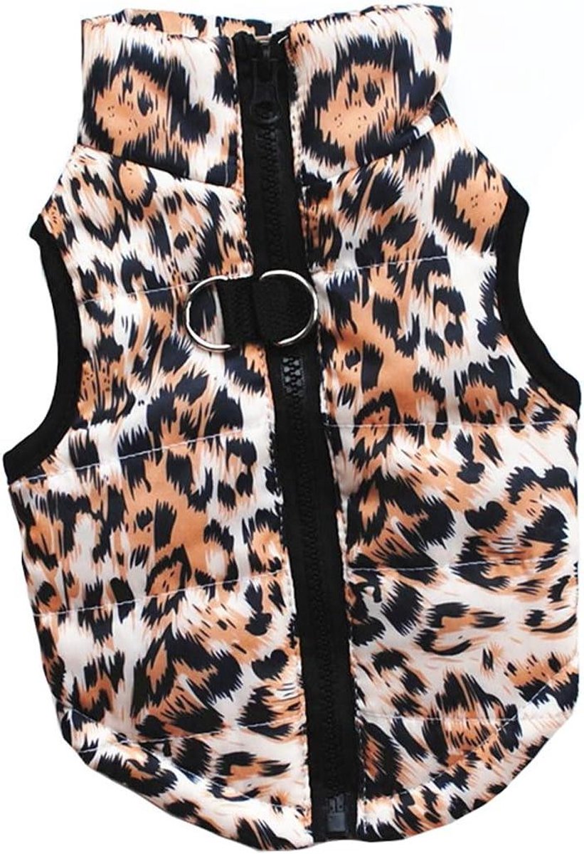 Honden winterjas - Hondenvest warm - Hond warm houden - Winddicht materiaal - XS-XL - Luipaardmotief