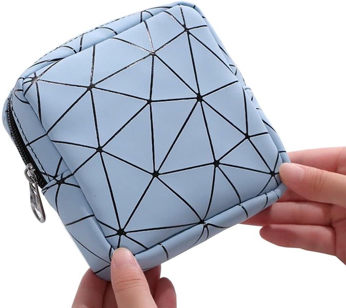 Maandverband Opbergzakjes - Draagbare Pouch - Veilig Opbergen - Waterdicht Leer - 11.5 cm - Blauw