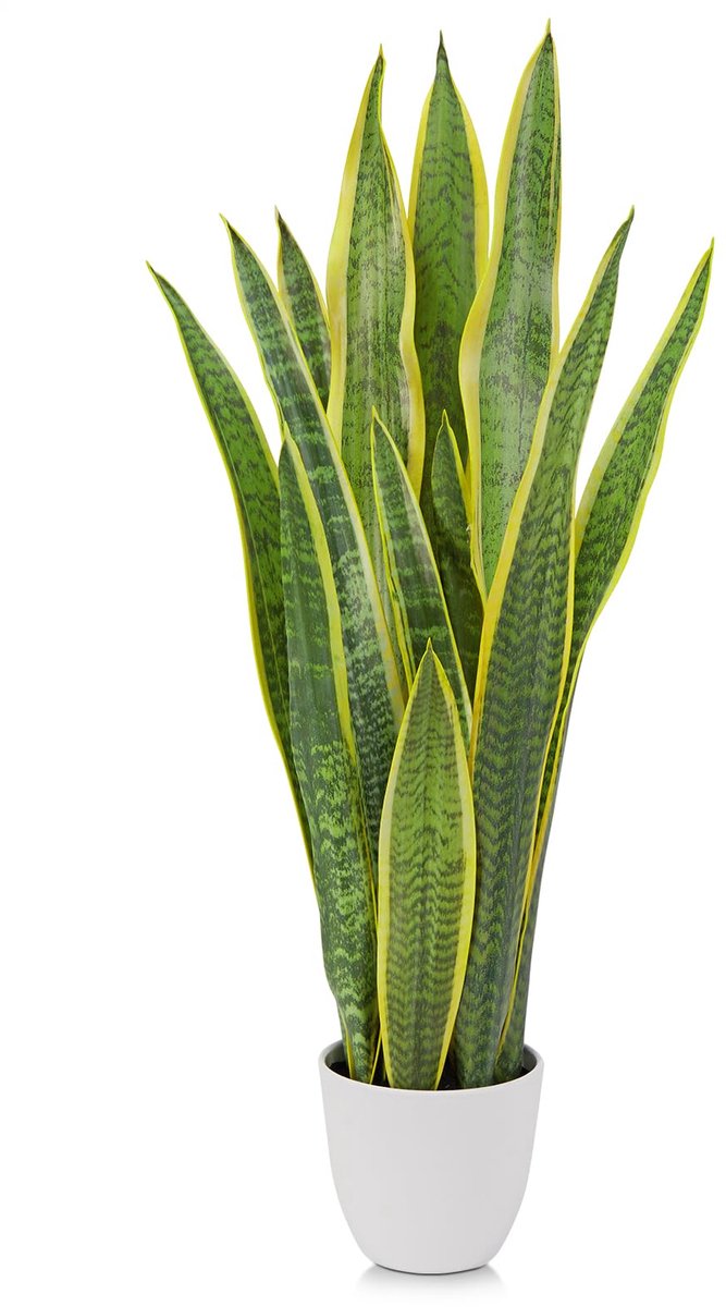 Sansevieria Kunstplant, grote kunstmatige slangenplant, 73 cm, woonkamerplant, kamerplanten voor interieurdecoratie buiten, kunstplant voor tuin, kantoordecoratie