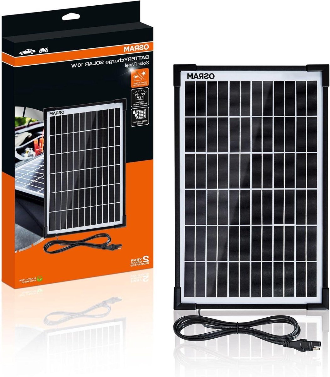 Zonnepaneel - Acculader - Voertuig Accu - Monokristallijn - 100W - Zwart