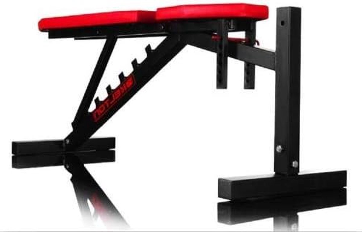 Trainingsbank - Fitnessbank - Kracht Training - 7-traps rugleuning - 125 cm - Zwart
