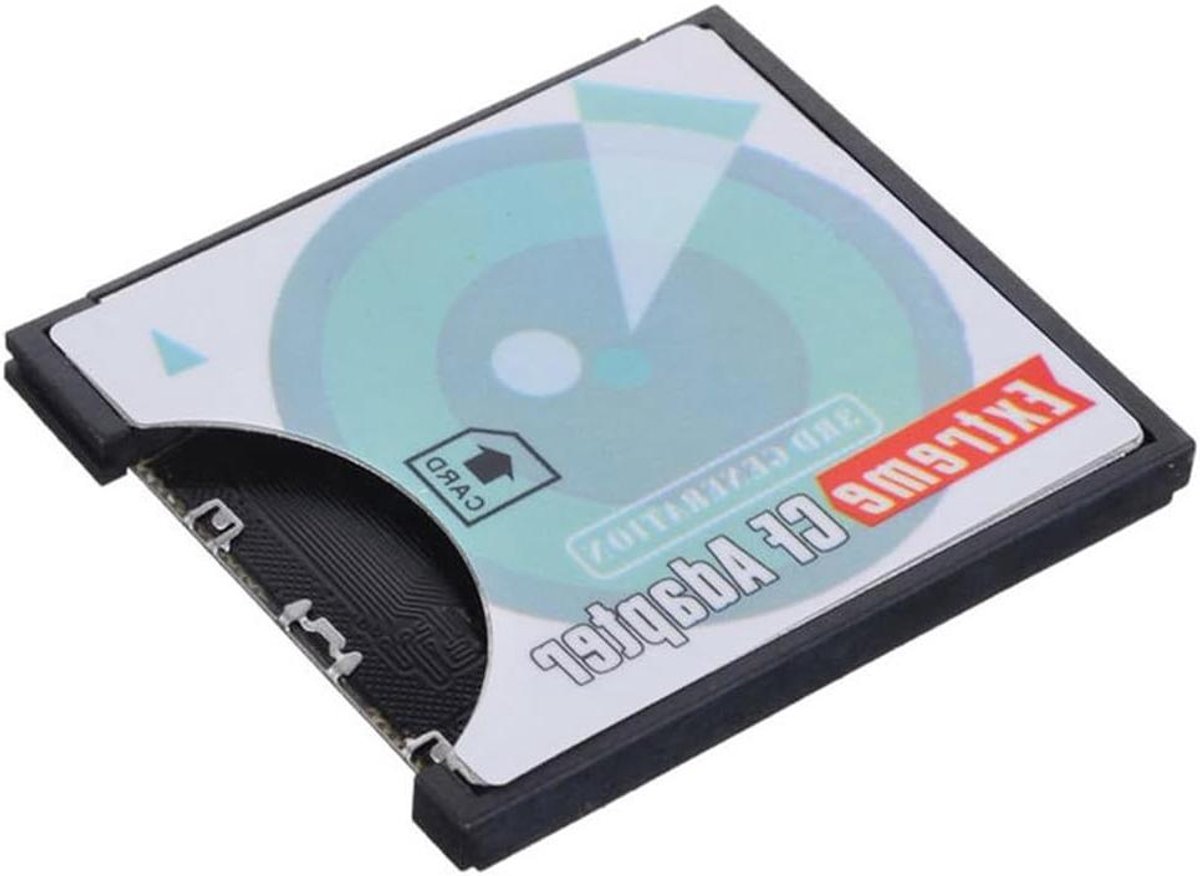 SDHC SDXC Adapter - CompactFlash Converter - Camera Geheugen - Type I Compatibel - 3.3mm Hoog - Blauw
