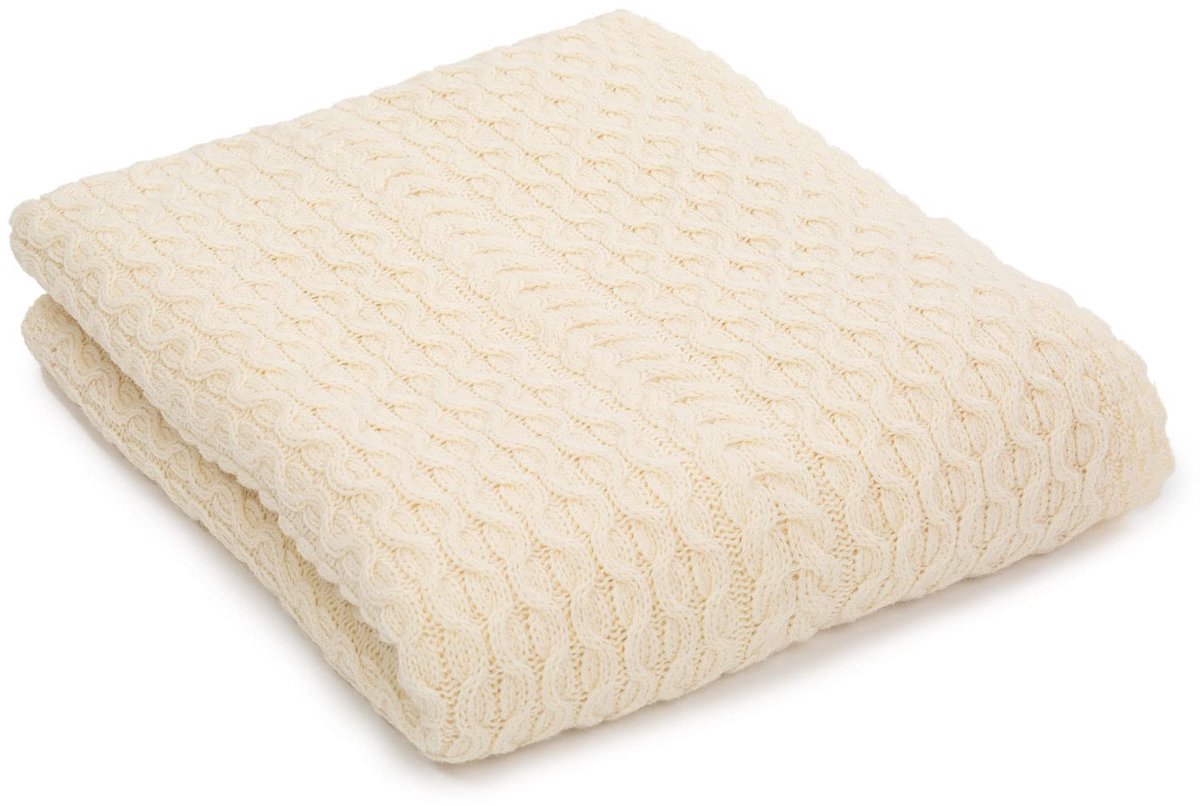 King Size Bed Gooi Deken Ierse Aran Zachte Merino Wol 92x78 Inch (Natuurlijk)
