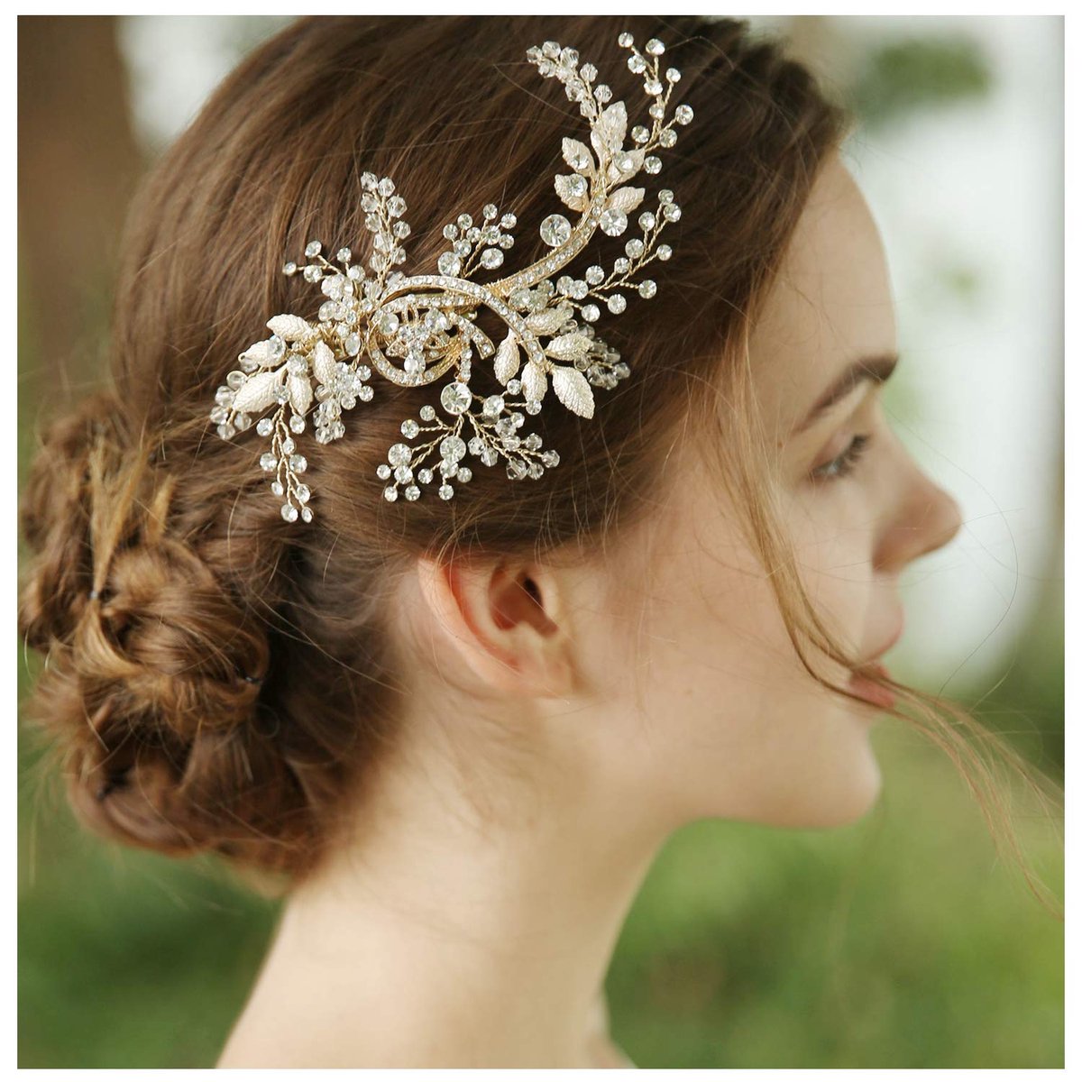 Haarkammen haarklemmen voor bruiloft, kristal strass met gesimuleerde parels haarsieraden, wit, meervoudig
