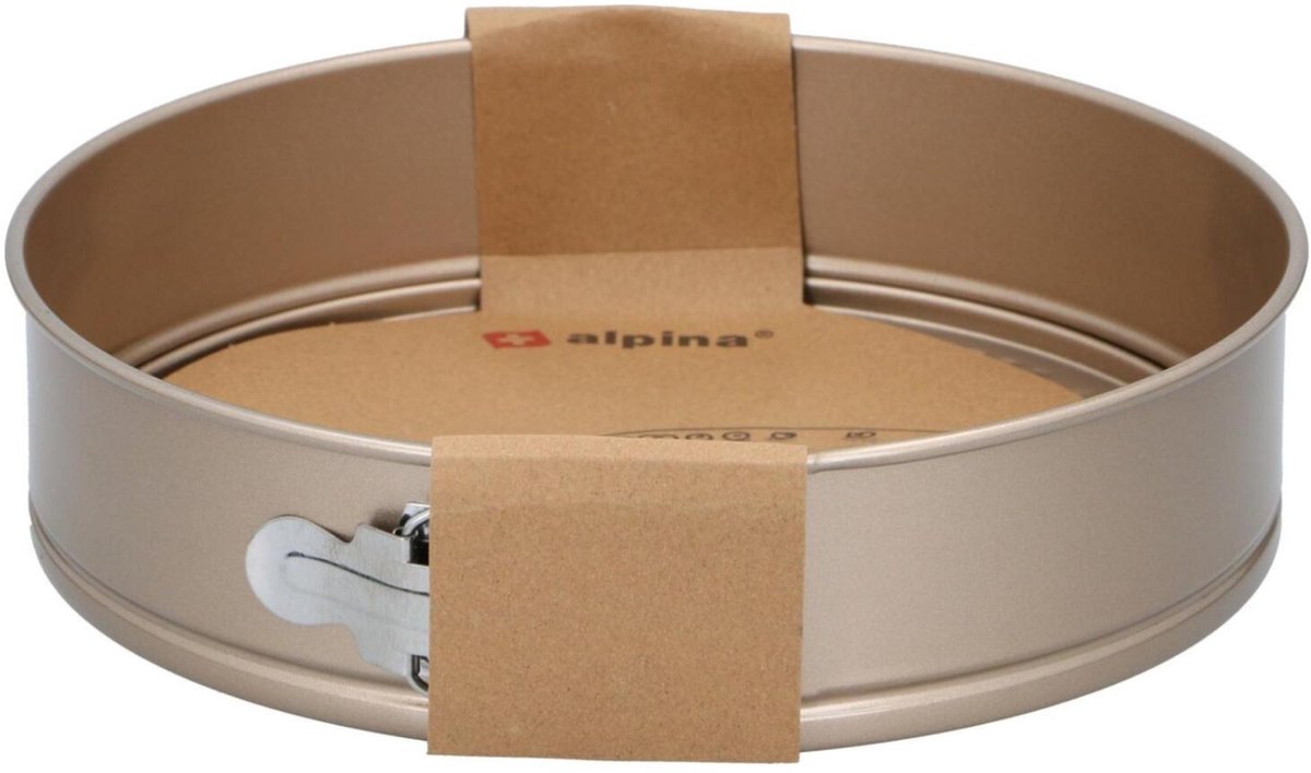 Alpina taarten bakvorm/springvorm - D28 x H7 cm - anti aanbak - goudkleurig - rond – foto 3