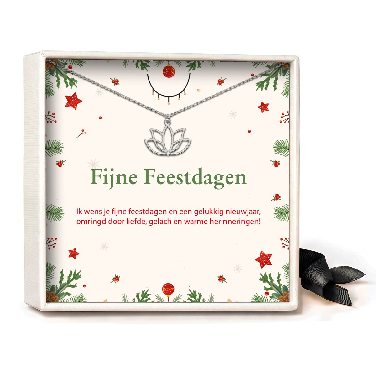 Pera Jewelry - 925 sterling zilveren Lotus ketting - Fijne - Collier - Ketting Dames - Ketting met Hanger