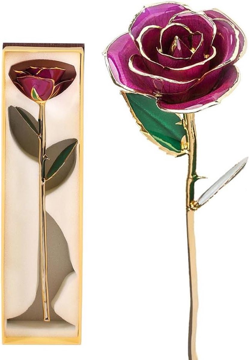 Eeuwige Roos - Gouden Bloem - Liefde Tonen - 24 Karaat Goud - 31 cm - Goud