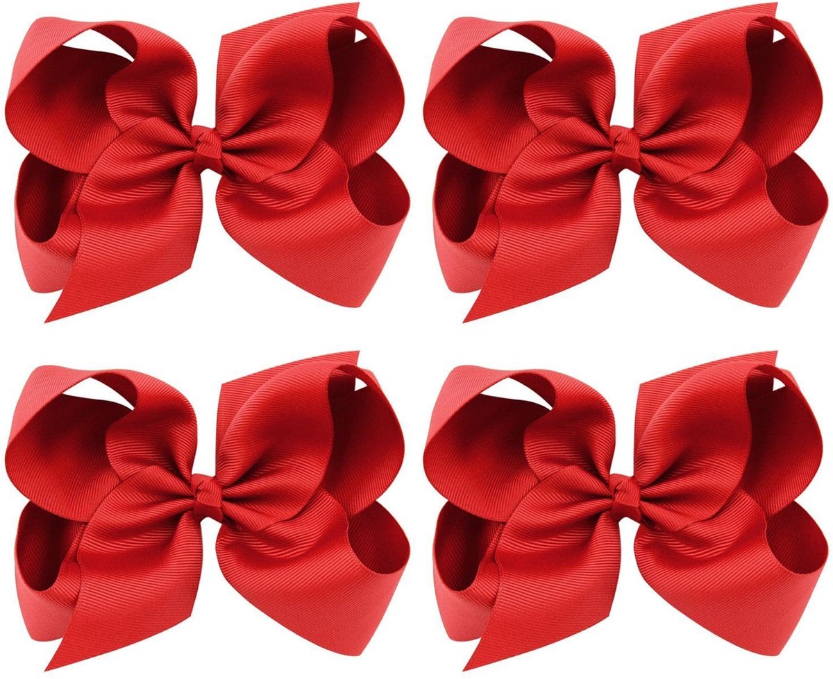 4 stuks rode strik haarspelden kinderen haarspelden kinderen haaraccessoires schattige meisjes haarspelden strikdecoratie