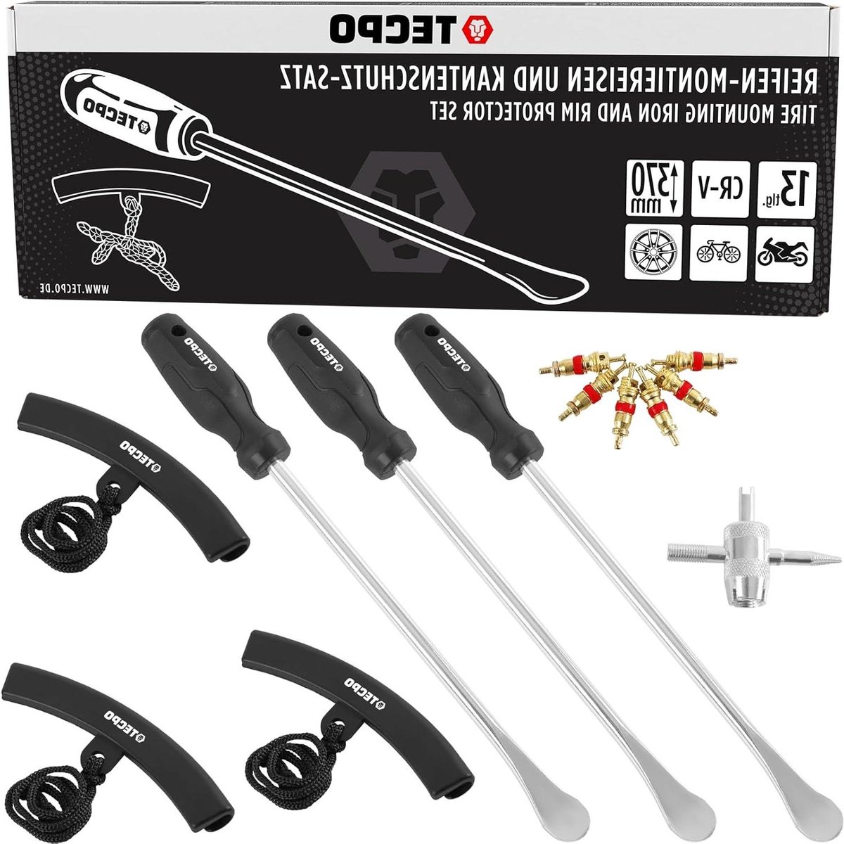 Bandenmonteerijzer set - Velgenbescherming gereedschap - Banden Wisselen - Randbescherming inclusief - 370 mm - Zwart