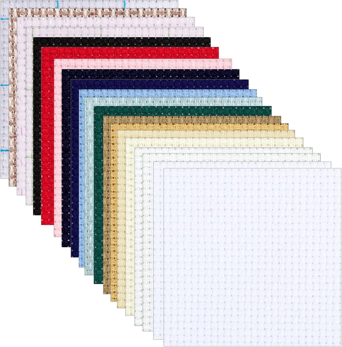 Stof, 15 x 15 cm borduurstof, doe-het-zelf kruissteek doek, gekleurde stoffen doek voor kinderen beginners