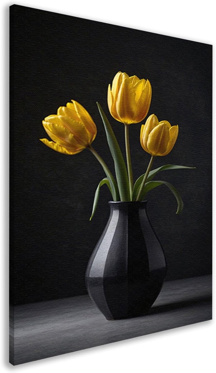 wanddecoratie, Bloemen portret, Canvas schilderijen Vaas, Muurdecoratie industrieel, Muurdecoratie canvas, Muurdecoratie canvas 100x150 cm