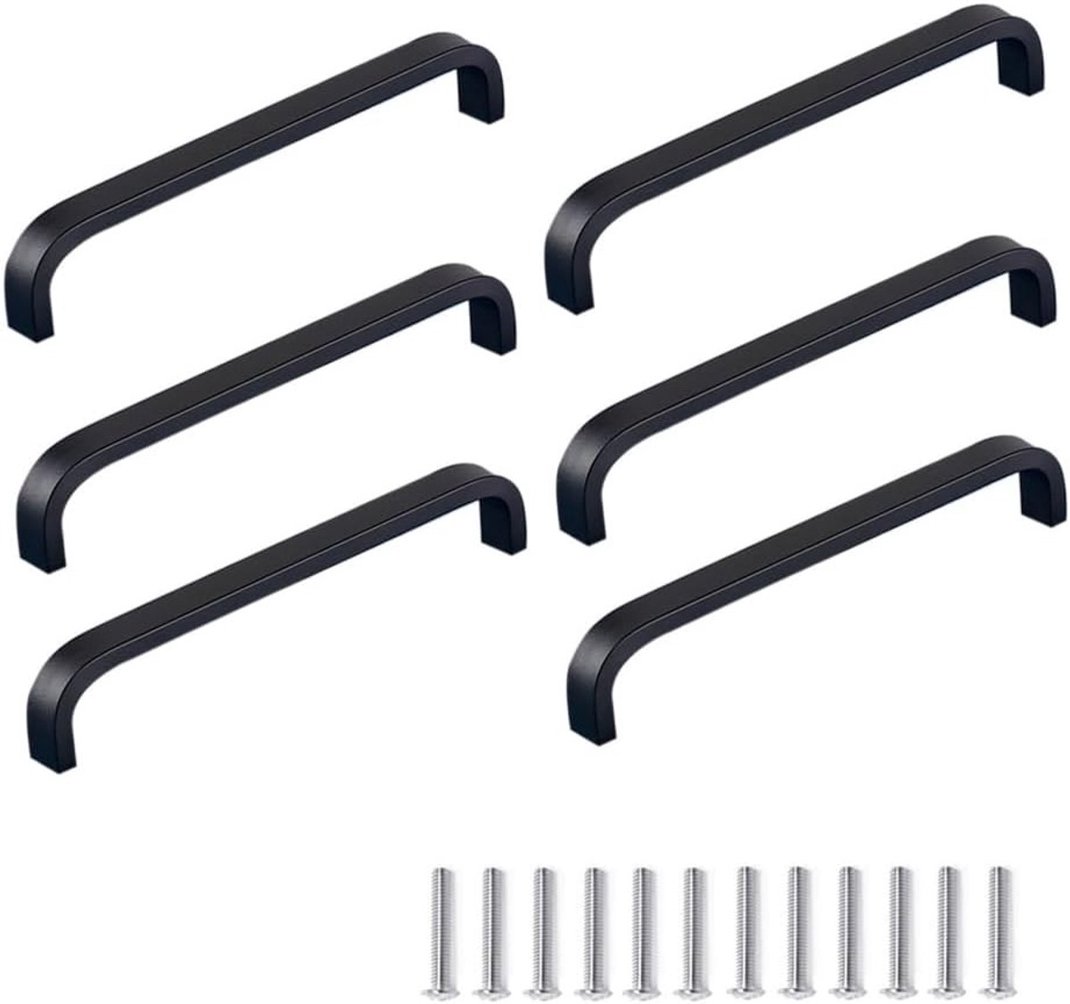 Aluminium kastgrepen voor keukenkasten en meubels, arch-vormige deurknoppen met 128mm gatenafstand, zwart en modern design