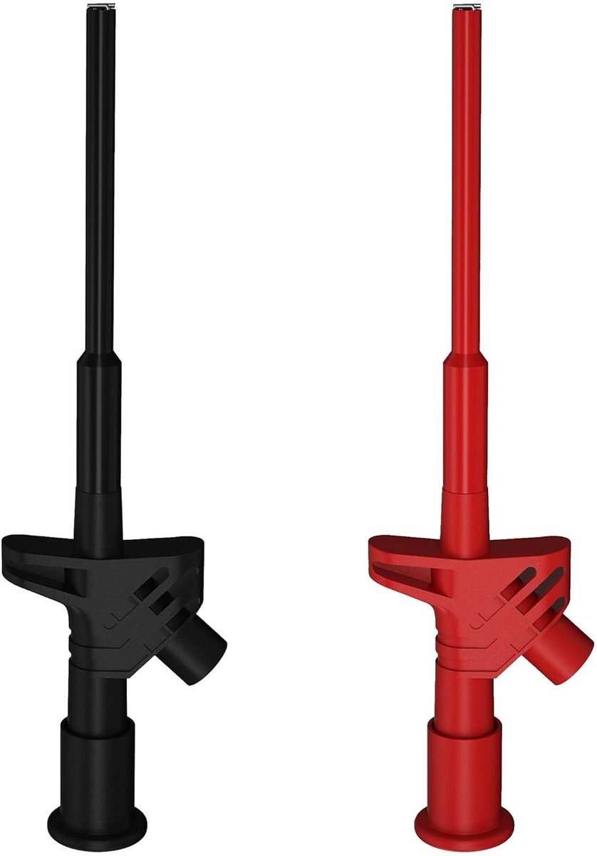 Test Klemmen Set - Meetkabels - Elektrisch Testen - Volledig Geïsoleerd - CAT III 1000V - Zwart Rood