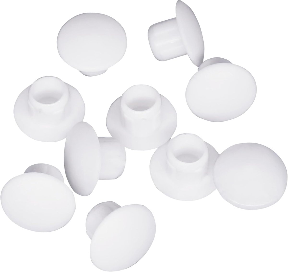 Gatstoppen - Afdekkappen Meubelpluggen - Gaten Afwerken - Kunststof Stevig - 7 mm - Wit