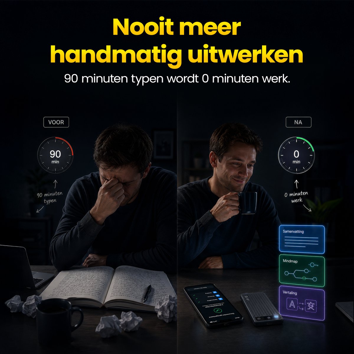 BP Goods AI Voice Recorder 64GB met Transcriptie en Bluetooth App - afbeelding 2