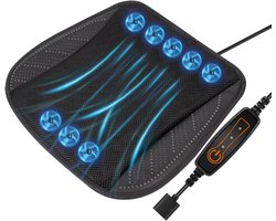 Geventileerde stoelhoes - Koelkussen auto - Comfortabel rijden - Drie snelheden - 44 x 38 x 5 cm - Zwart