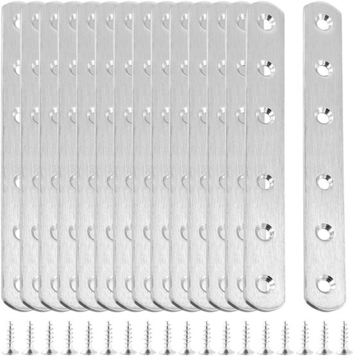 Platte connectoren Roestvrij, 15 stuks by Dailygoody