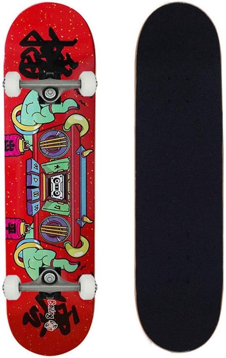 Skateboard Vierwielig Beginner Skateboard Stadstransport Esdoorn Dek 80 x 19 cm Veilig Reizen