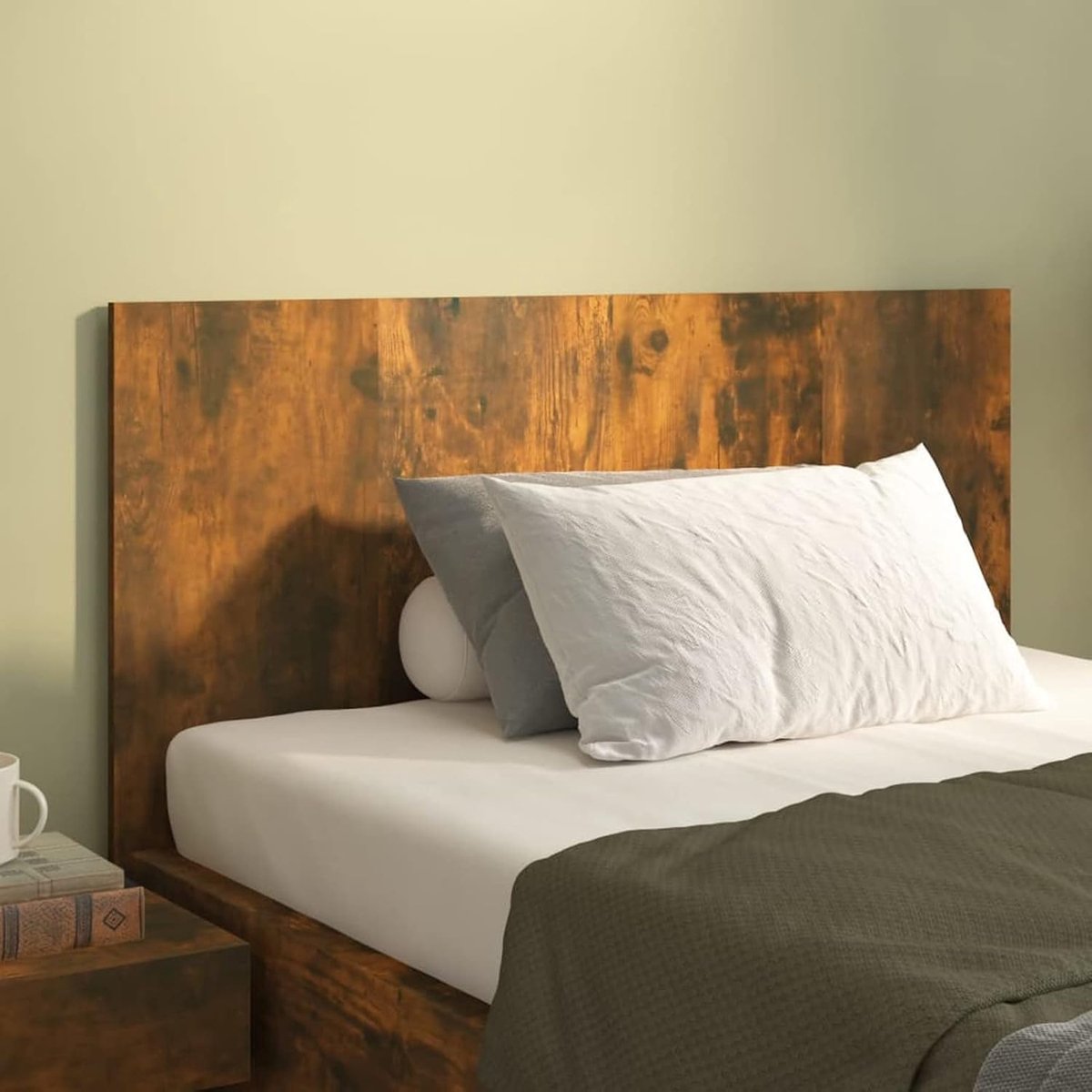 Houten Hoofdbord - Bedpaneel Decoratie - Slaapkamer Aankleden - Klassiek Design - 120 x 80 cm - Gerookt Eiken