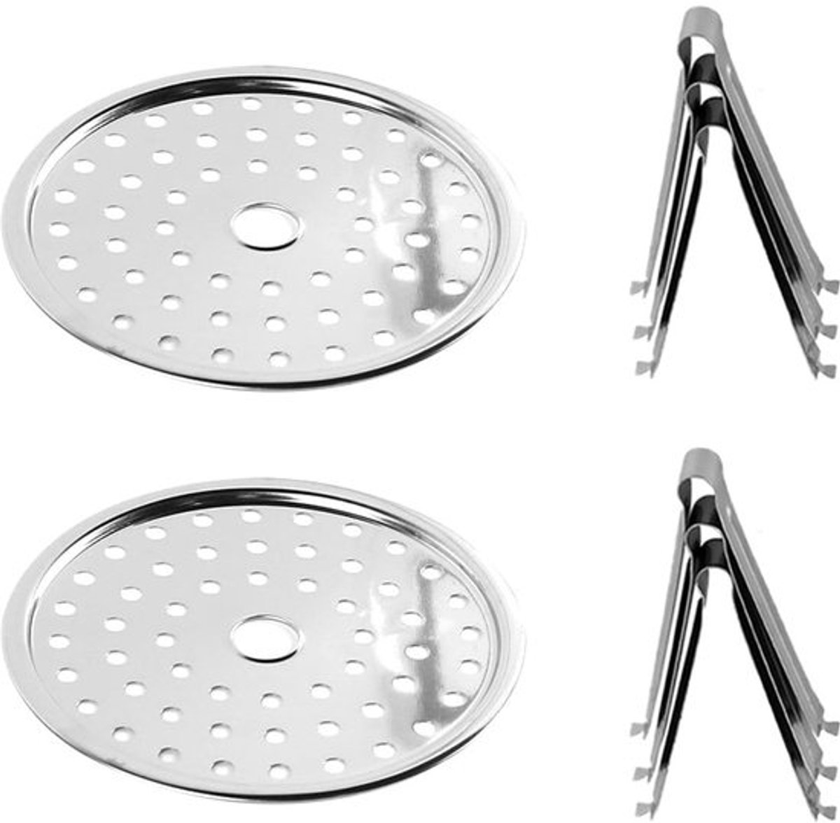 Dailygoody - Ronde Stoomrek - RVS - Stoomplaat en Koelrek - Voor Stoompan en